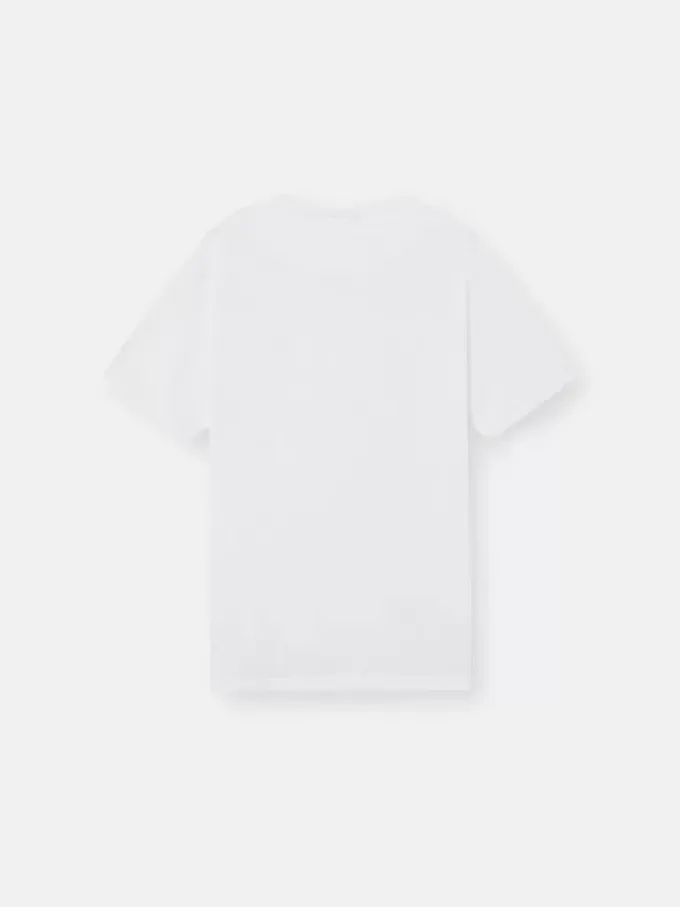 Slim-Fit-T-Shirt mit kurzen Ärmeln und Kompass-Aufnäher