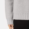 Strickpullover mit hohem Kragen und breiten Rippbündchen