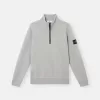 Sweatshirt mit halbem Reißverschluss und aufgesetzten Taschen