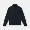 Sweatshirt mit halbem Reißverschluss und aufgesetzten Taschen