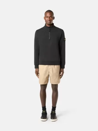 Sweatshirt mit halbem Reißverschluss und aufgesetzten Taschen