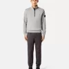 Sweatshirt mit halbem Reißverschluss und aufgesetzten Taschen