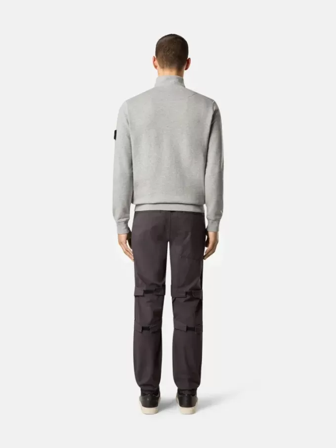 Sweatshirt mit halbem Reißverschluss und aufgesetzten Taschen