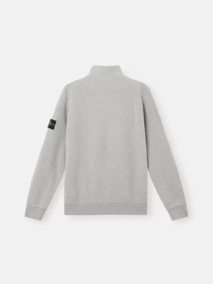Sweatshirt mit halbem Reißverschluss und aufgesetzten Taschen