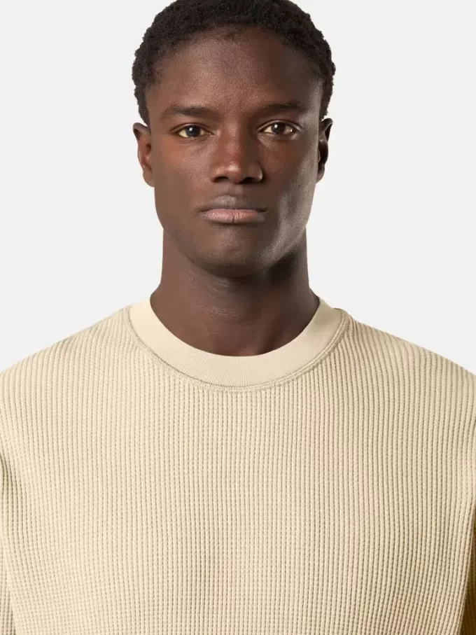Sweatshirt mit Rundhalsausschnitt und gerippten Details