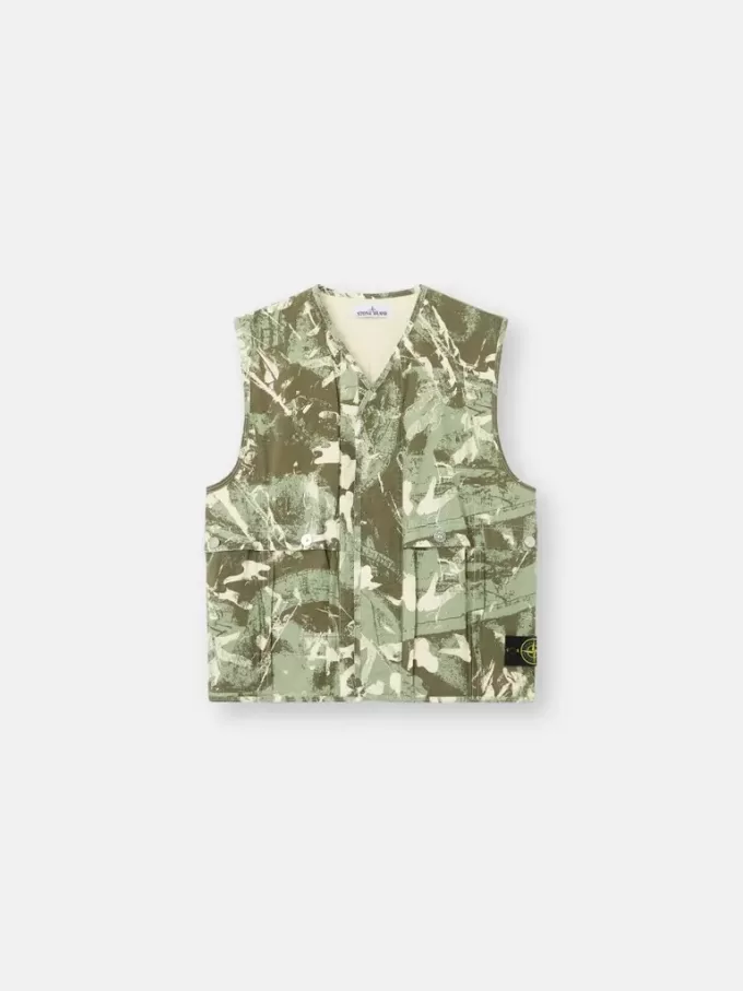 Weste mit Camouflage-Print und Futter aus Baumwoll-Ripstop