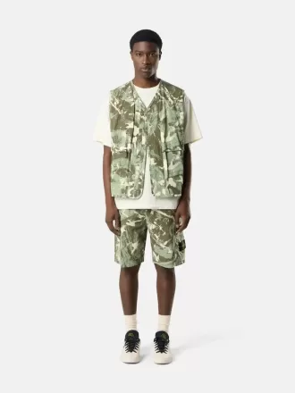 Bequeme Cargo-Bermudashorts mit Camouflage-Print