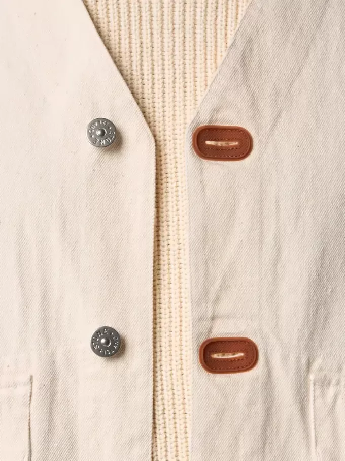 Weste mit Knopfverschluss und Gummipatches
